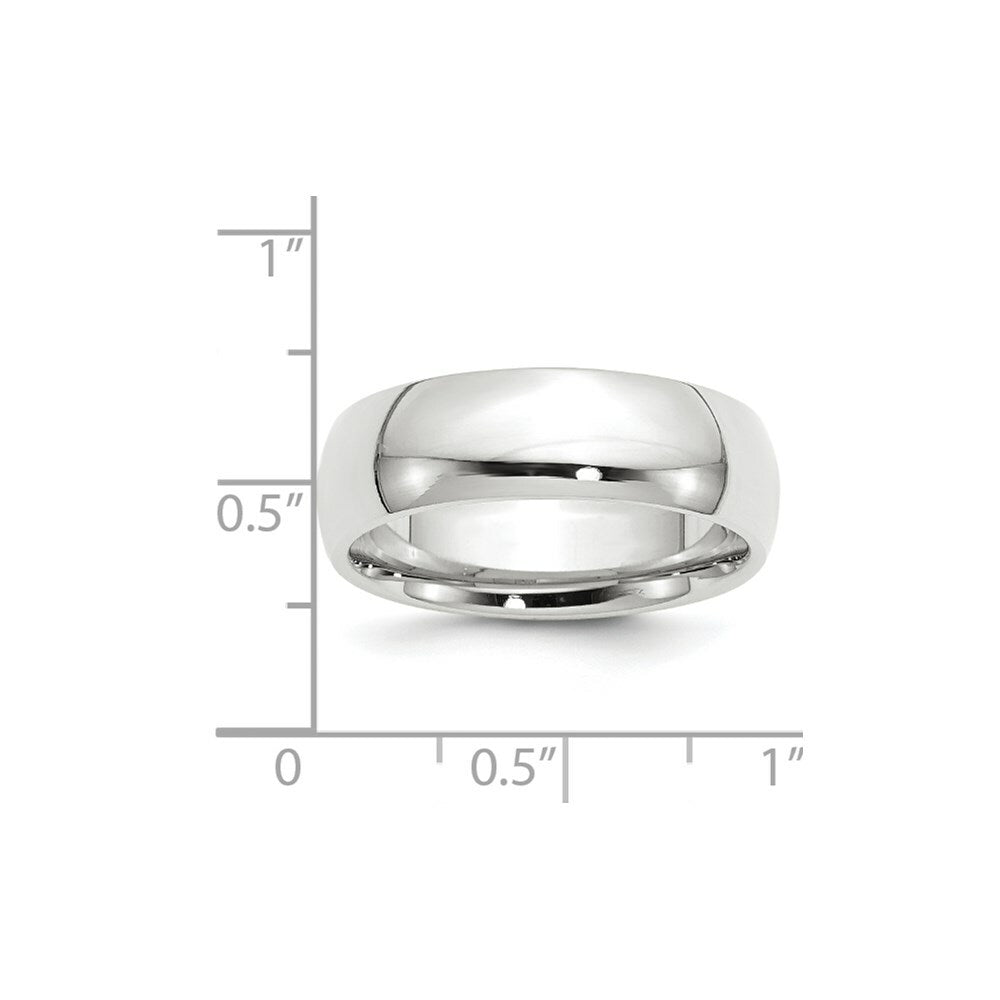 10K White Gold 7mm Standard Comfort Fit Wedding Band Ring