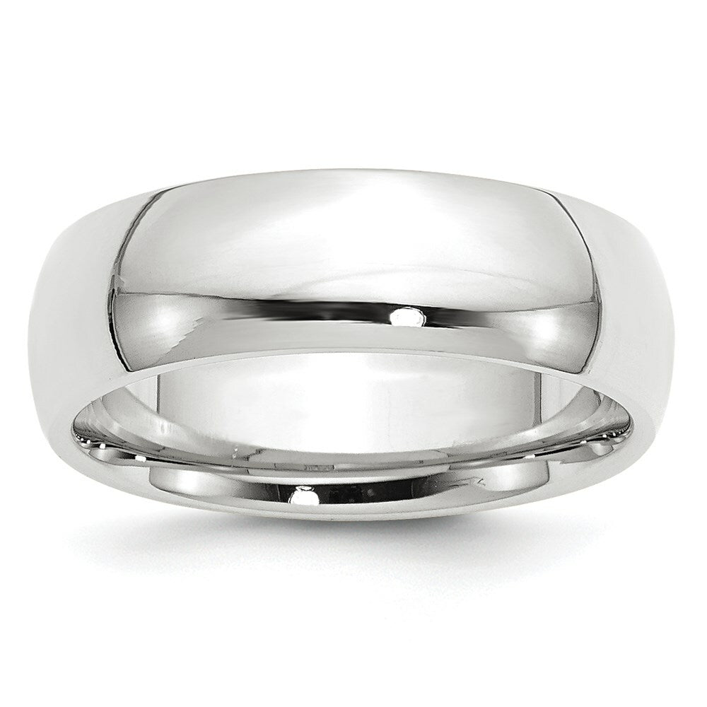 10K White Gold 7mm Standard Comfort Fit Wedding Band Ring
