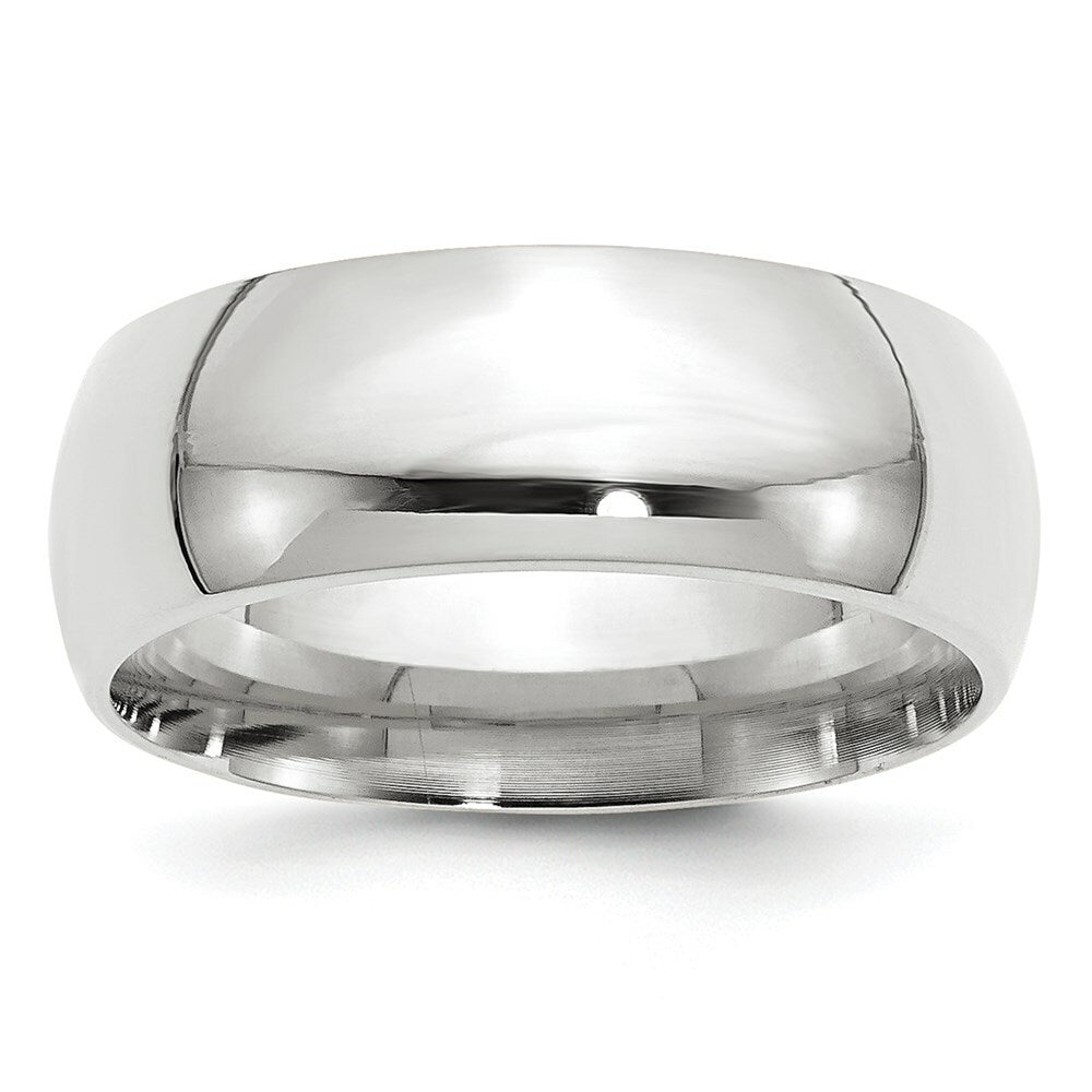 10K White Gold 8mm Standard Comfort Fit Wedding Band Ring
