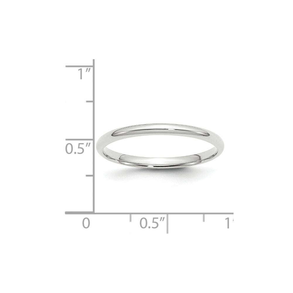 10K White Gold 2mm Comfort Fit Wedding Band Ring