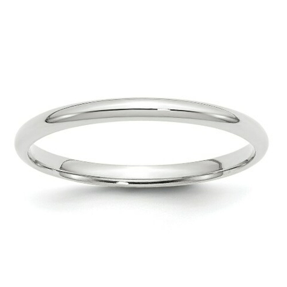 10K White Gold 2mm Comfort Fit Wedding Band Ring