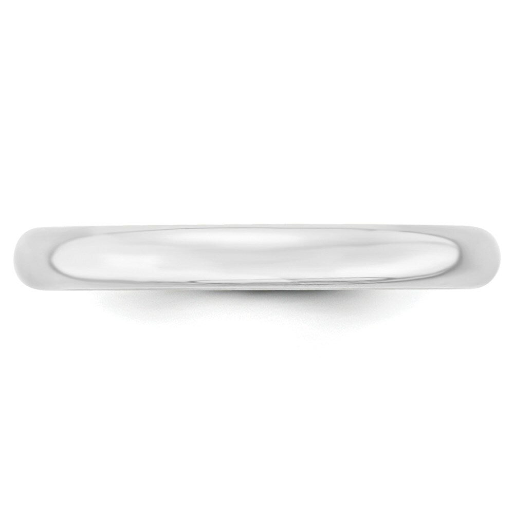 10K White Gold 3mm Comfort Fit Wedding Band Ring