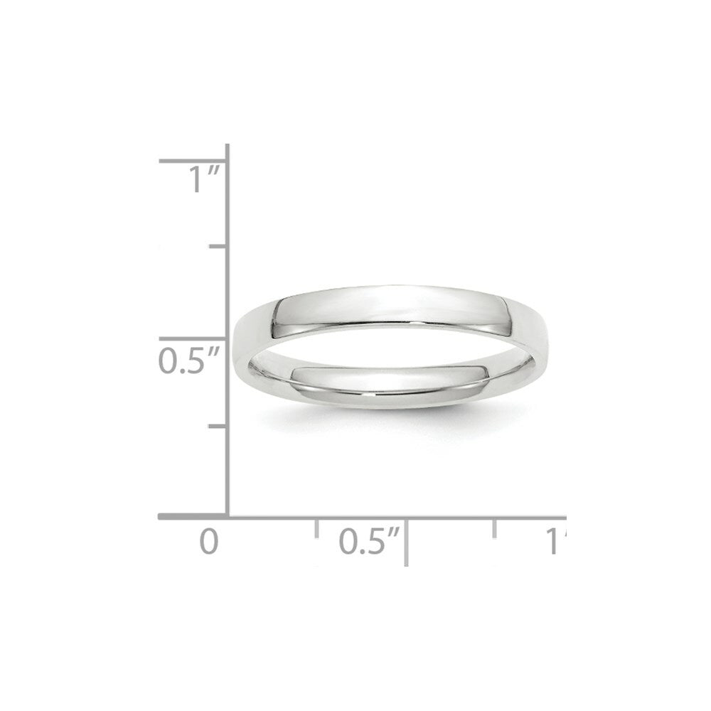 10K White Gold 3mm Comfort Fit Wedding Band Ring