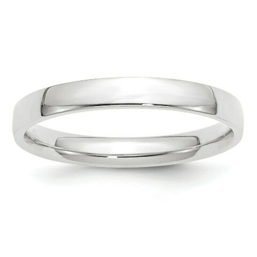 10K White Gold 3mm Comfort Fit Wedding Band Ring