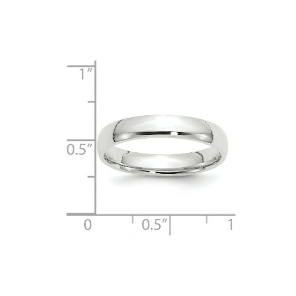 10K White Gold 4mm Comfort Fit Wedding Band Ring