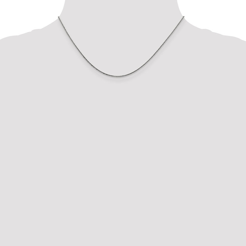 Leslies 14K White Gold Diamond-cut Quadra Wheat Chain Necklace  Length 16'' inches
