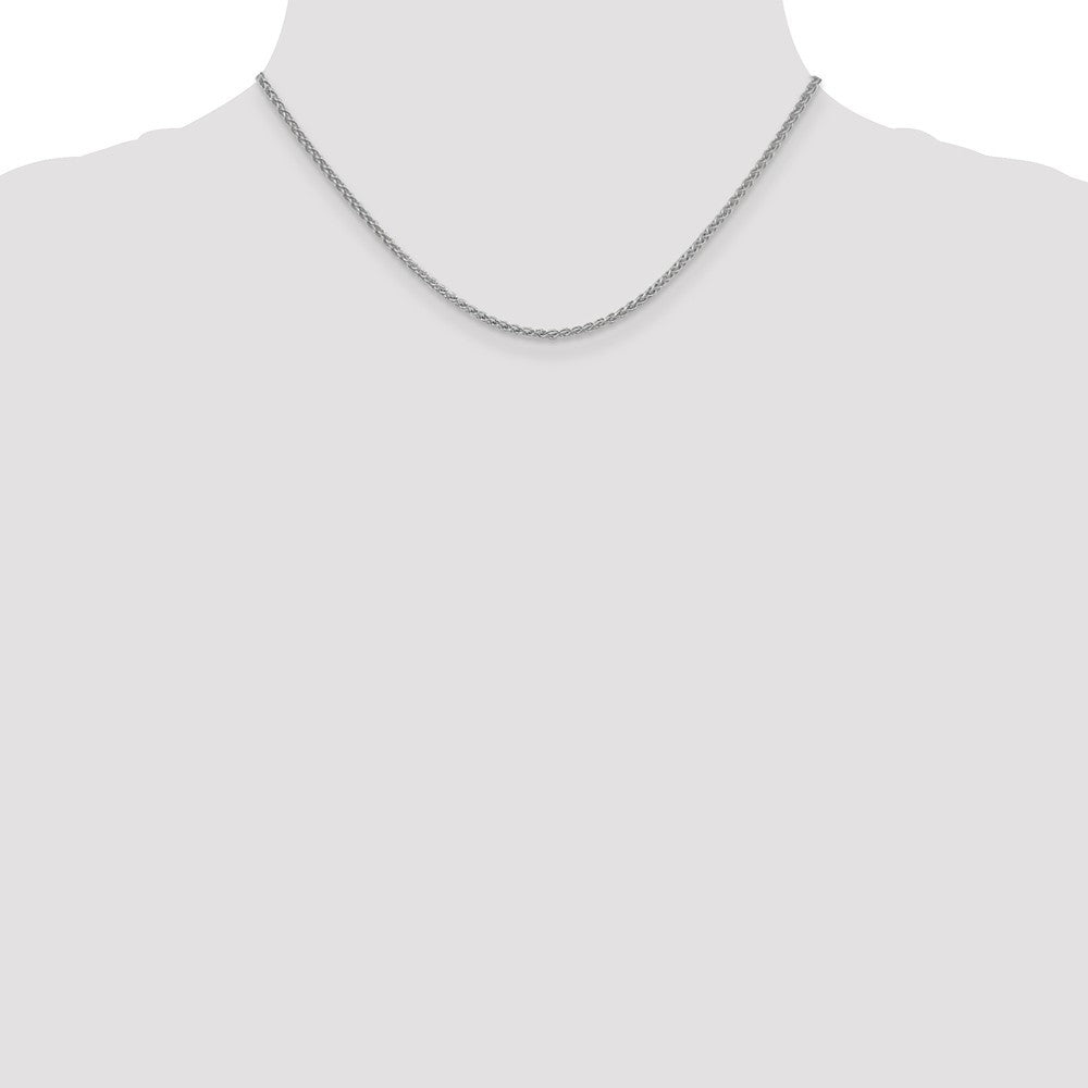Leslies 14K White Gold 2.1mm Wheat Chain Necklace  Length 16'' inches