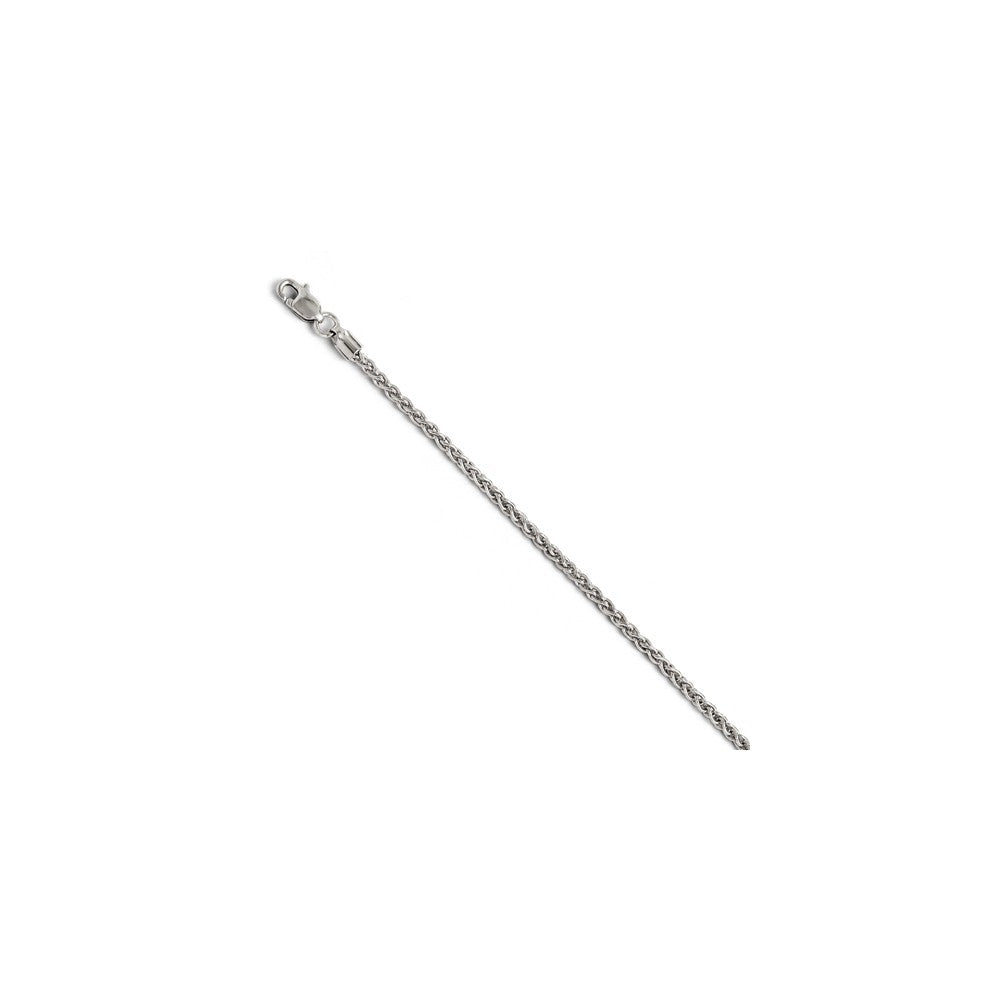 Leslies 14K White Gold 2.1mm Wheat Chain Necklace  Length 16'' inches