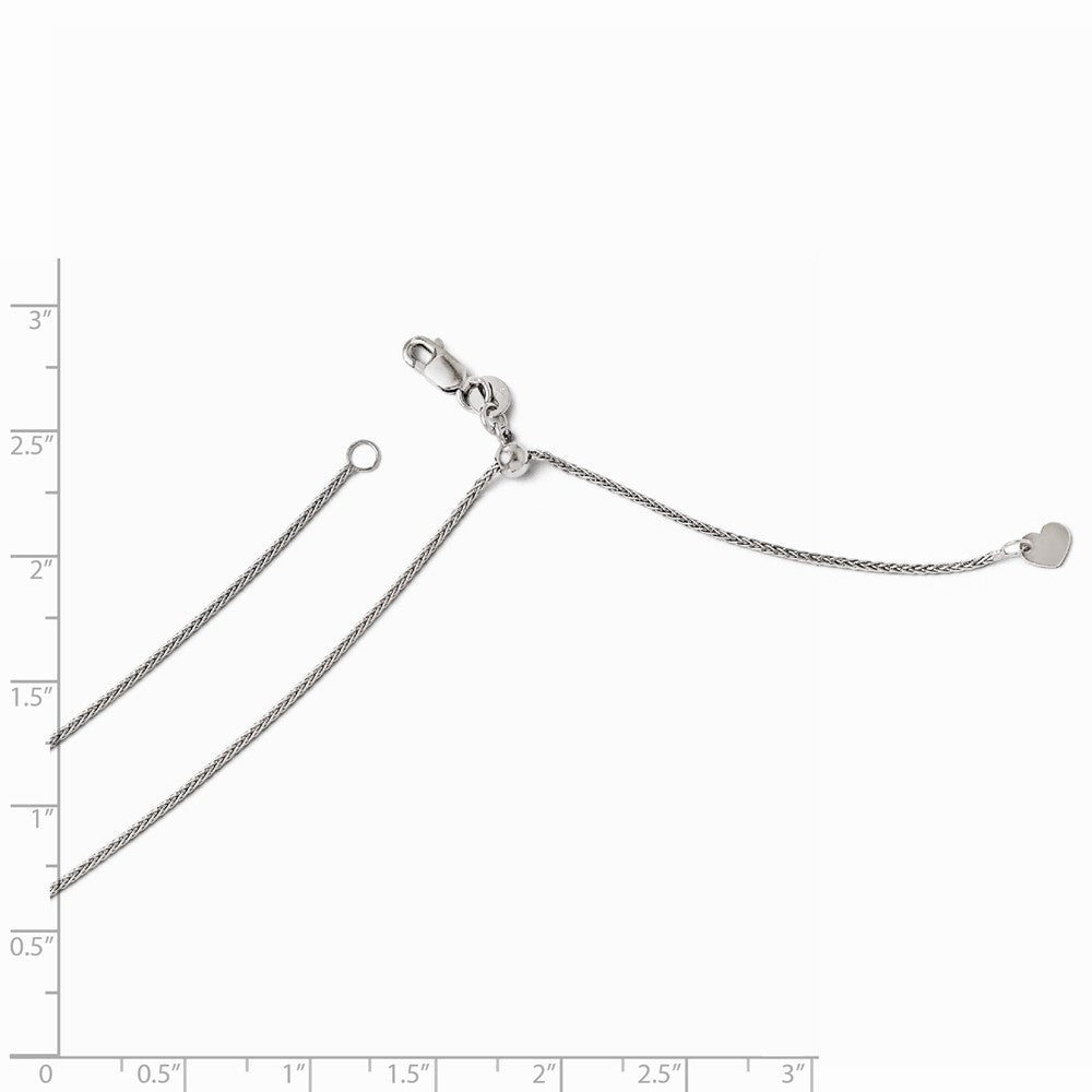 Leslies 14K White Gold Adjustable Wheat Chain Necklace  Length 22'' inches