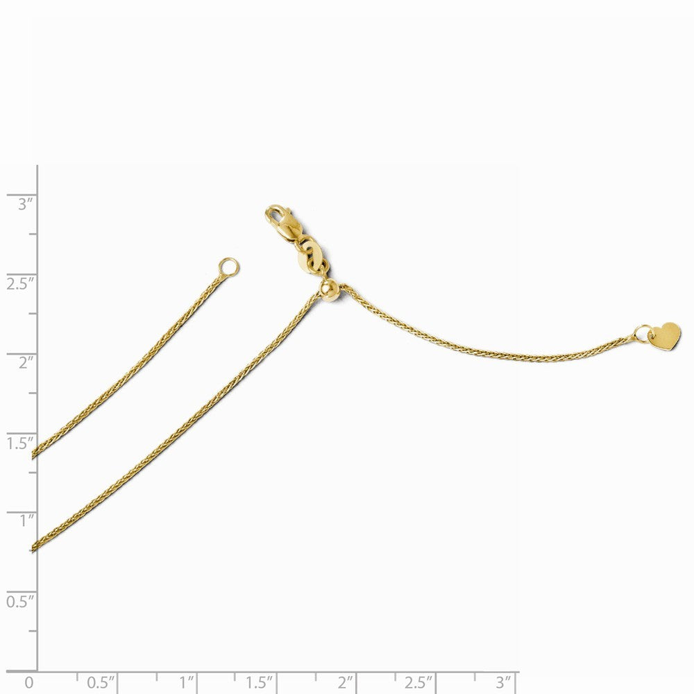 Leslies 14K Yellow Gold Adjustable Wheat Chain Necklace  Length 22'' inches