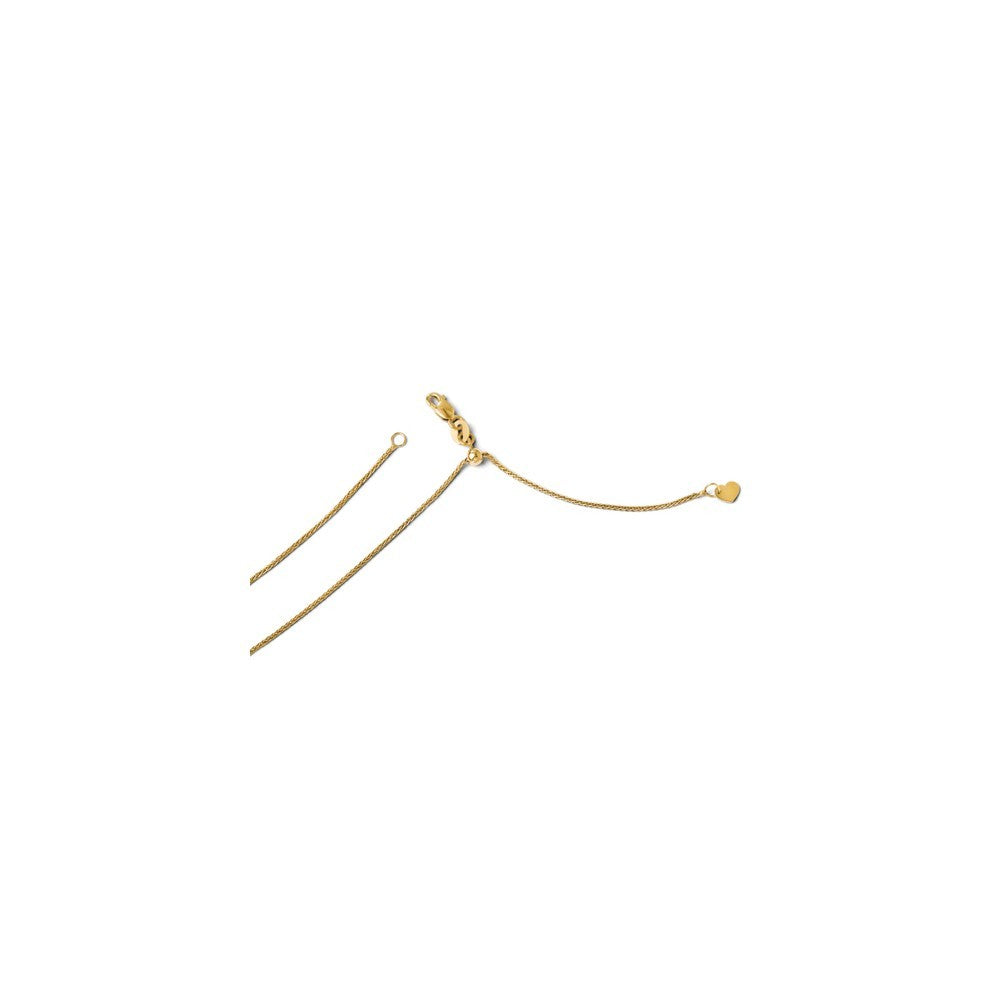Leslies 14K Yellow Gold Adjustable Wheat Chain Necklace  Length 22'' inches