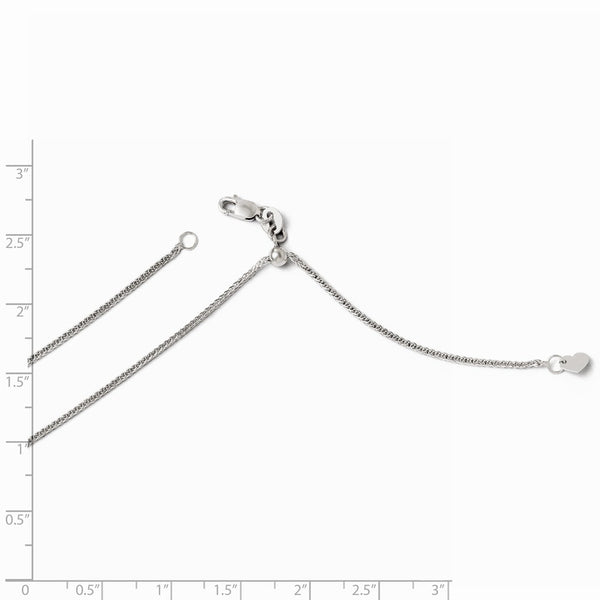 Leslies 14K White Gold Adjustable Quadra Wheat Chain Necklace  Length 22'' inches