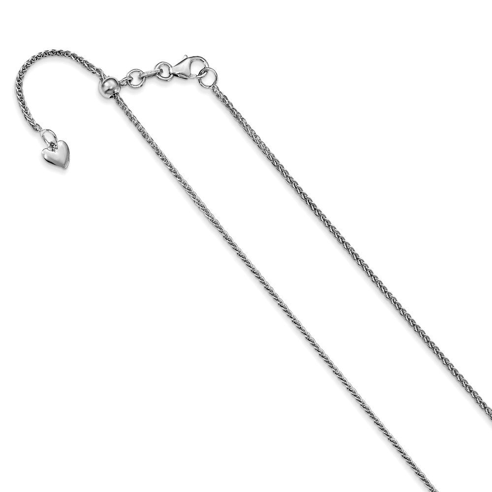 Leslies 14K White Gold Adjustable Quadra Wheat Chain Necklace  Length 22'' inches