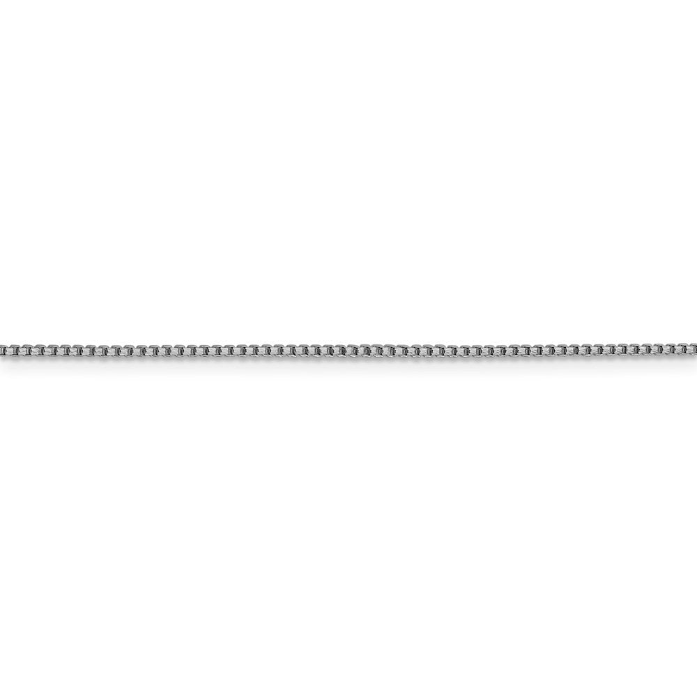 Leslies 14K White Gold Sparkle Round Box Chain 1.1 Width Necklace  Length 16'' inches
