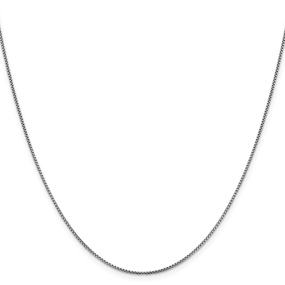 Leslies 14K White Gold Sparkle Round Box Chain 1.1 Width Necklace  Length 16'' inches