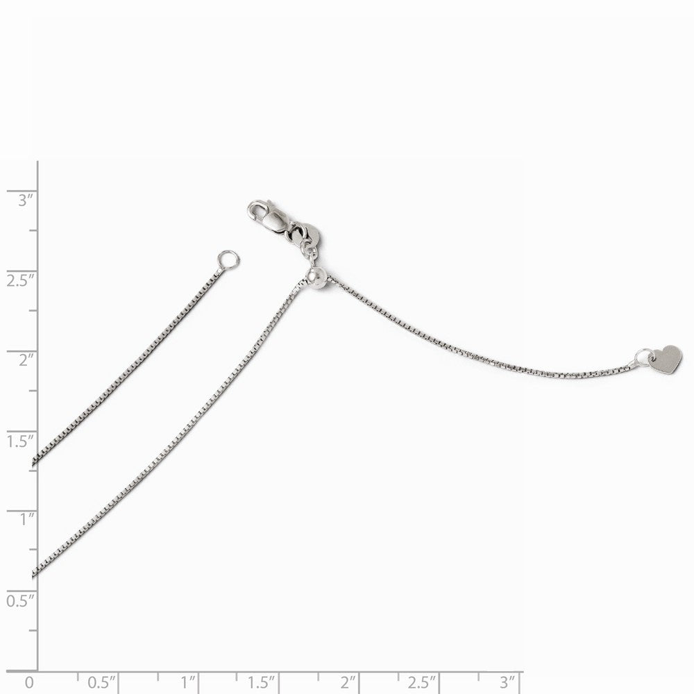 Leslies 14K White Gold Adjustable Box Chain Necklace  Length 22'' inches