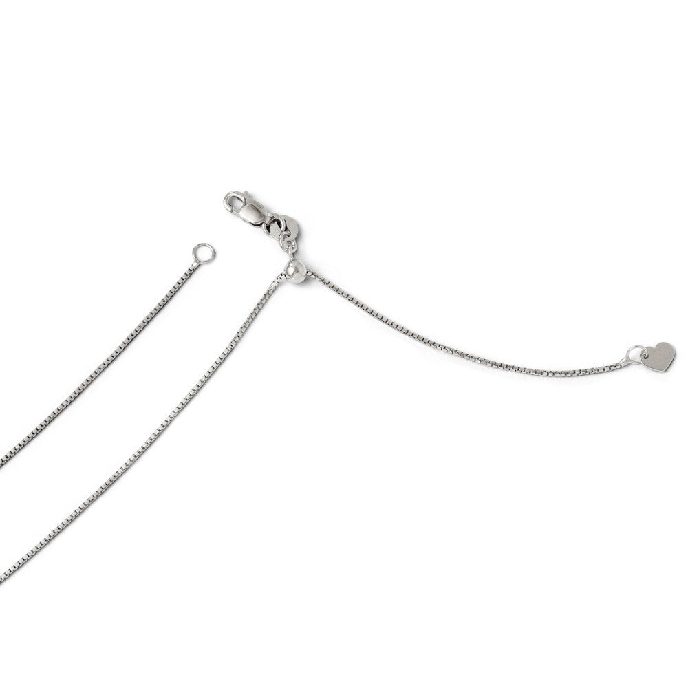 Leslies 14K White Gold Adjustable Box Chain Necklace  Length 22'' inches
