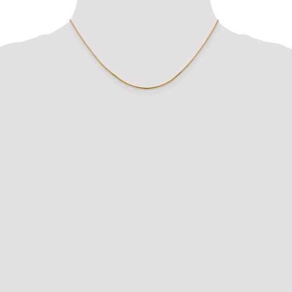 Leslies 14K Yellow Gold Octagonal Sparkle Box Chain Necklace  Length 16'' inches