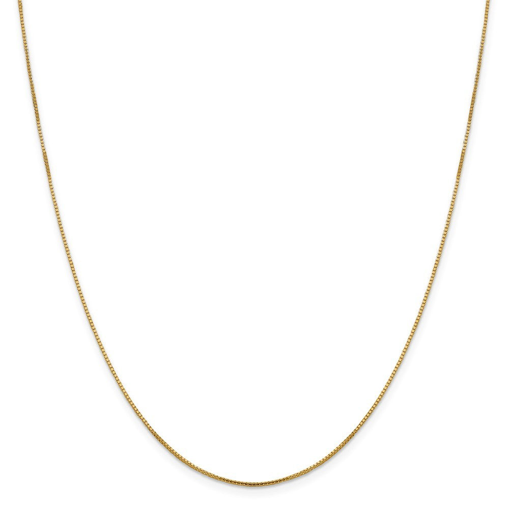 Leslies 14K Yellow Gold Octagonal Sparkle Box Chain Necklace  Length 16'' inches