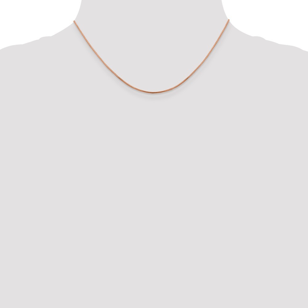 Leslies 14K Rose Gold Octagon Sparkle Box Chain Necklace  Length 16'' inches