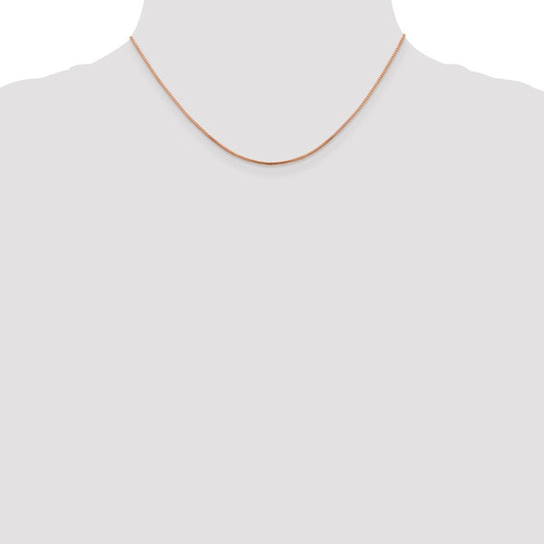 Leslies 14K Rose Gold Octagon Sparkle Box Chain Necklace  Length 16'' inches