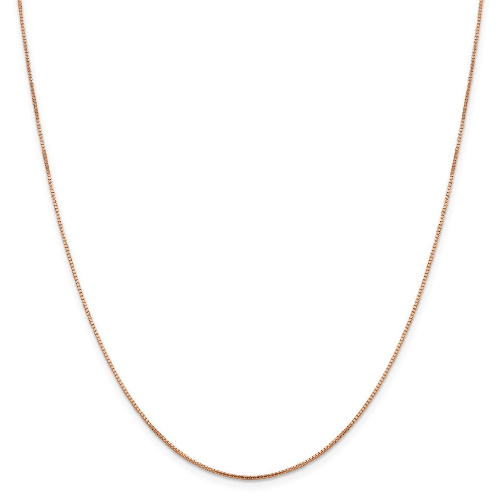 Leslies 14K Rose Gold Octagon Sparkle Box Chain Necklace  Length 16'' inches