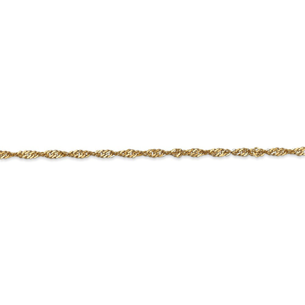 Leslies 14K Yellow Gold Singapore Chain Bracelet  Length 7'' inches
