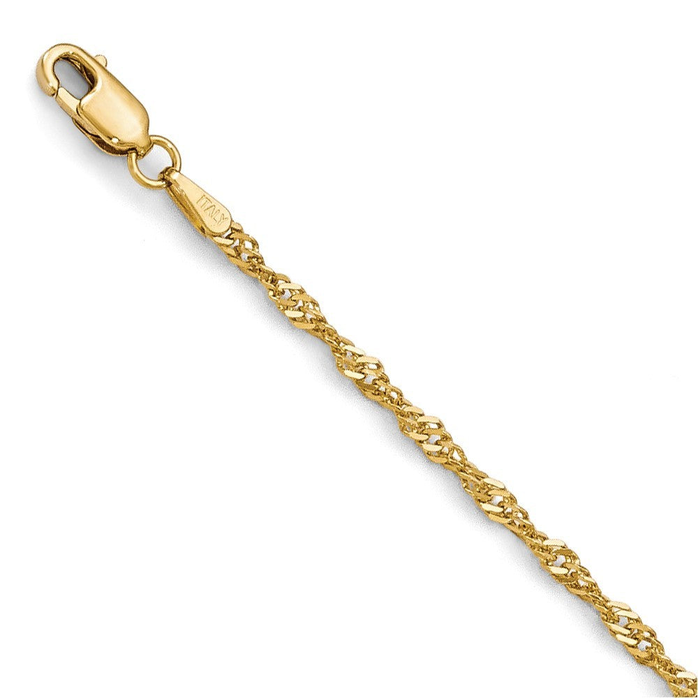 Leslies 14K Yellow Gold Singapore Chain Bracelet  Length 7'' inches