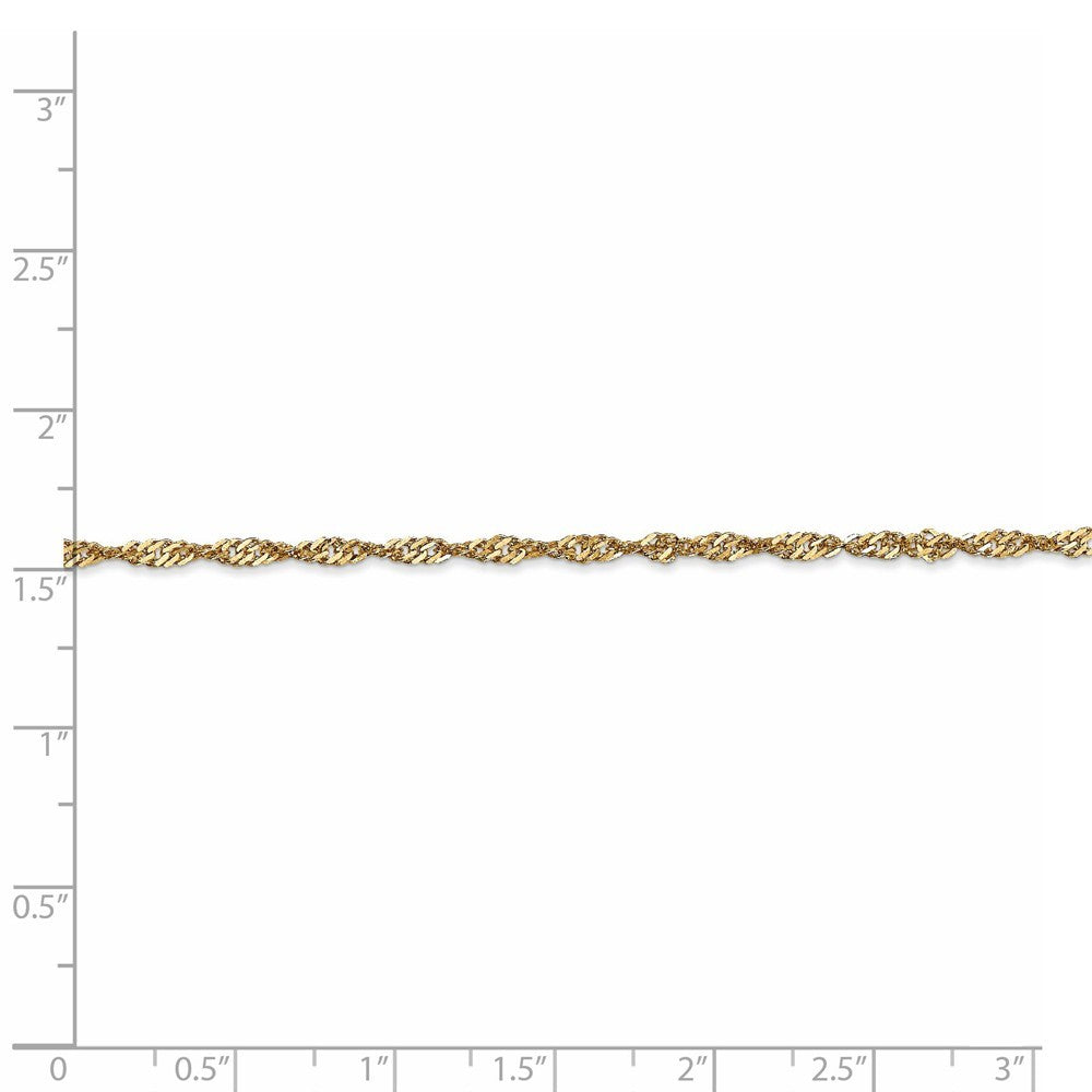 Leslies 14K Yellow Gold Singapore Chain Necklace  Length 16'' inches