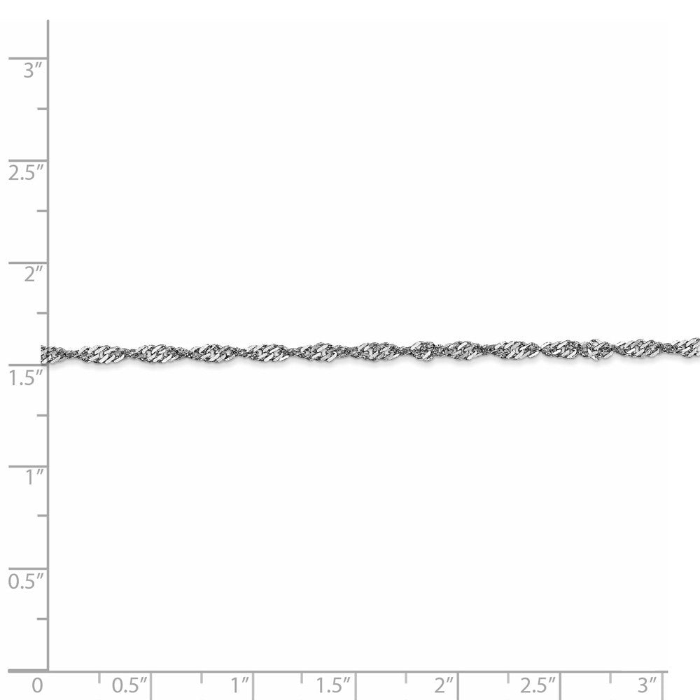 Leslies 14K White Gold Singapore Chain Bracelet  Length 7'' inches