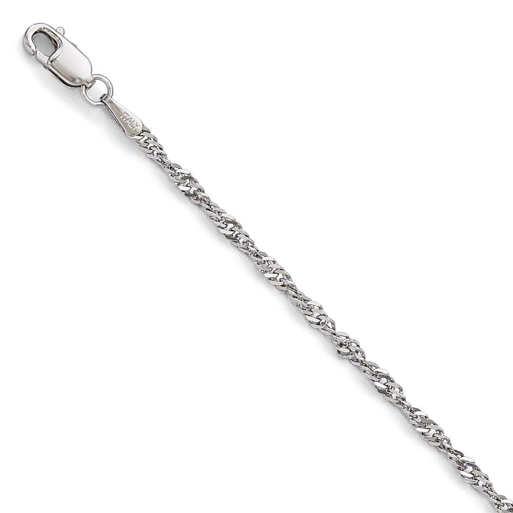 Leslies 14K White Gold Singapore Chain Bracelet  Length 7'' inches