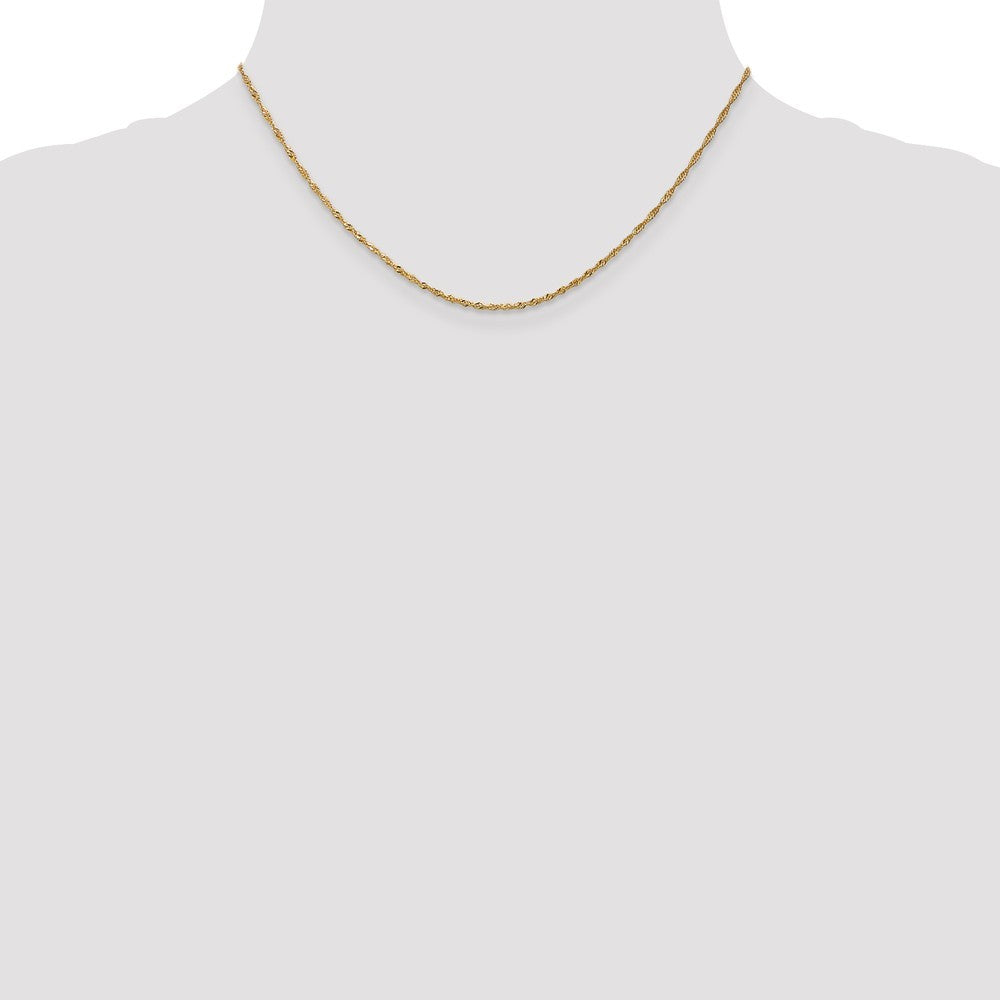 Leslies 14K Yellow Gold Singapore Chain w/Lock Necklace  Length 16'' inches