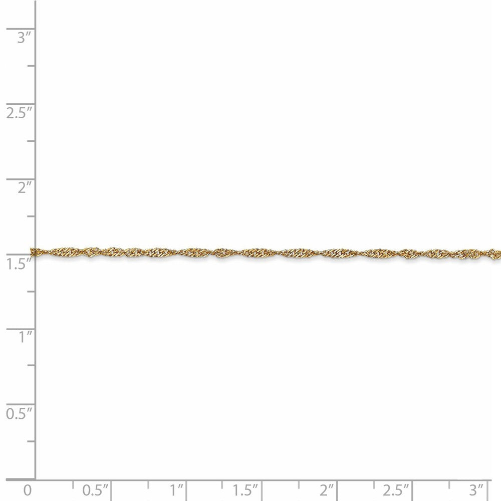 Leslies 14K Yellow Gold Singapore Chain w/Lock Necklace  Length 16'' inches