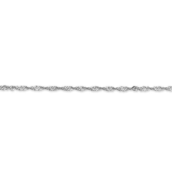 Leslies 14K White Gold Singapore Chain w/ Lock Anklet  Length 10'' inches