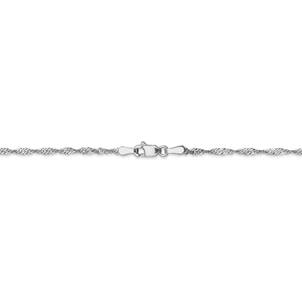Leslies 14K White Gold Singapore Chain w/ Lock Anklet  Length 10'' inches