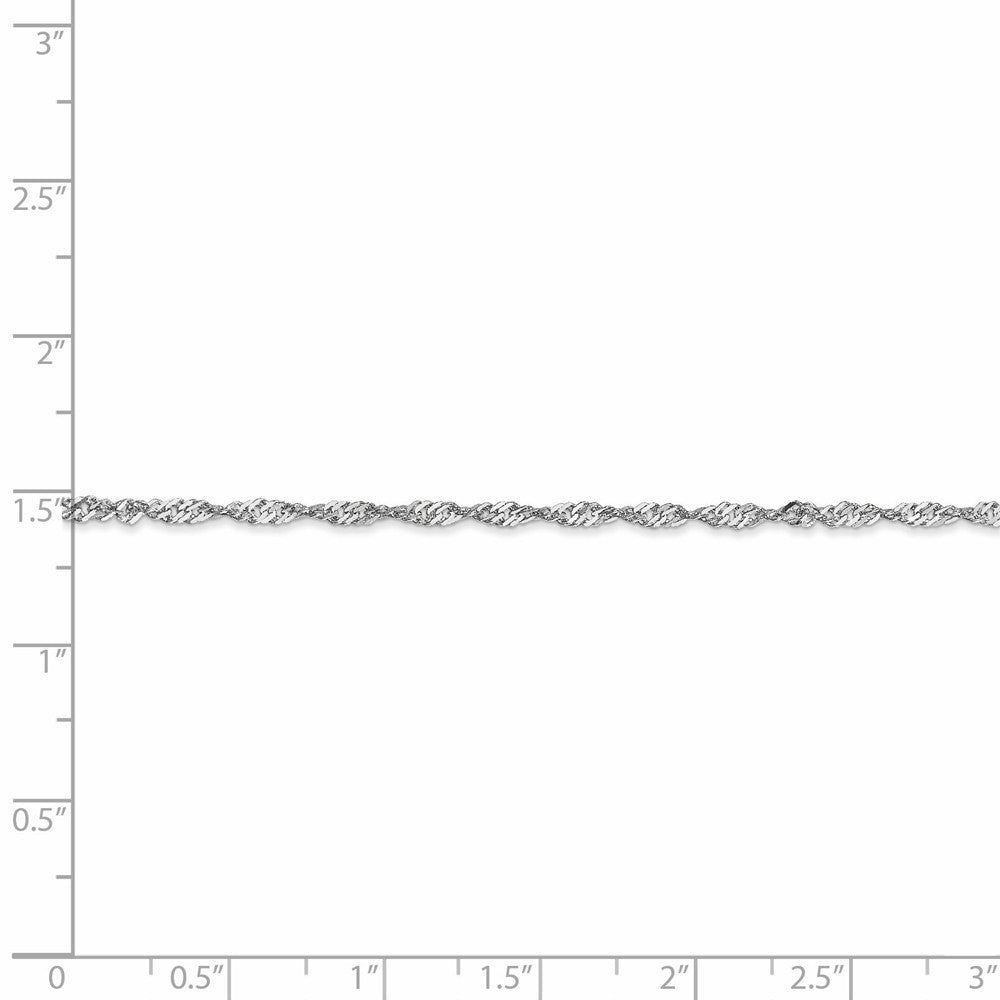 Leslies 14K White Gold Singapore Chain w/ Lock Anklet  Length 10'' inches