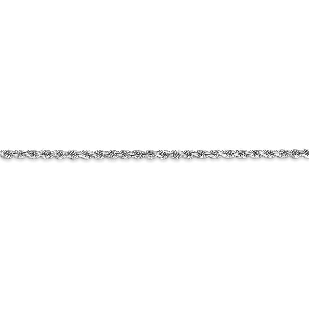 Leslies 14K White Gold 2mm Diamond Cut Rope Chain Bracelet  Length 7'' inches