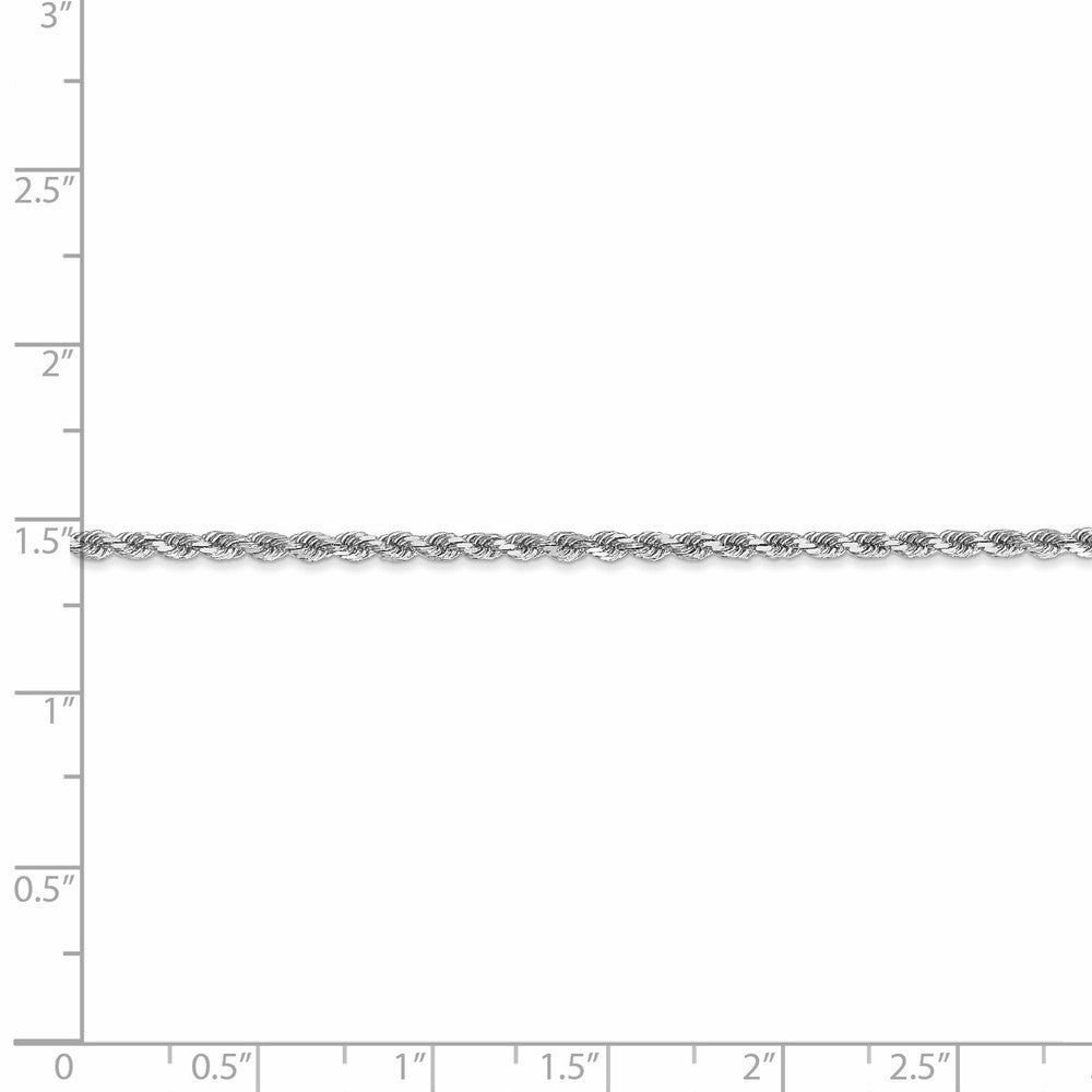 Leslies 14K White Gold 2mm Diamond Cut Rope Chain Bracelet  Length 7'' inches