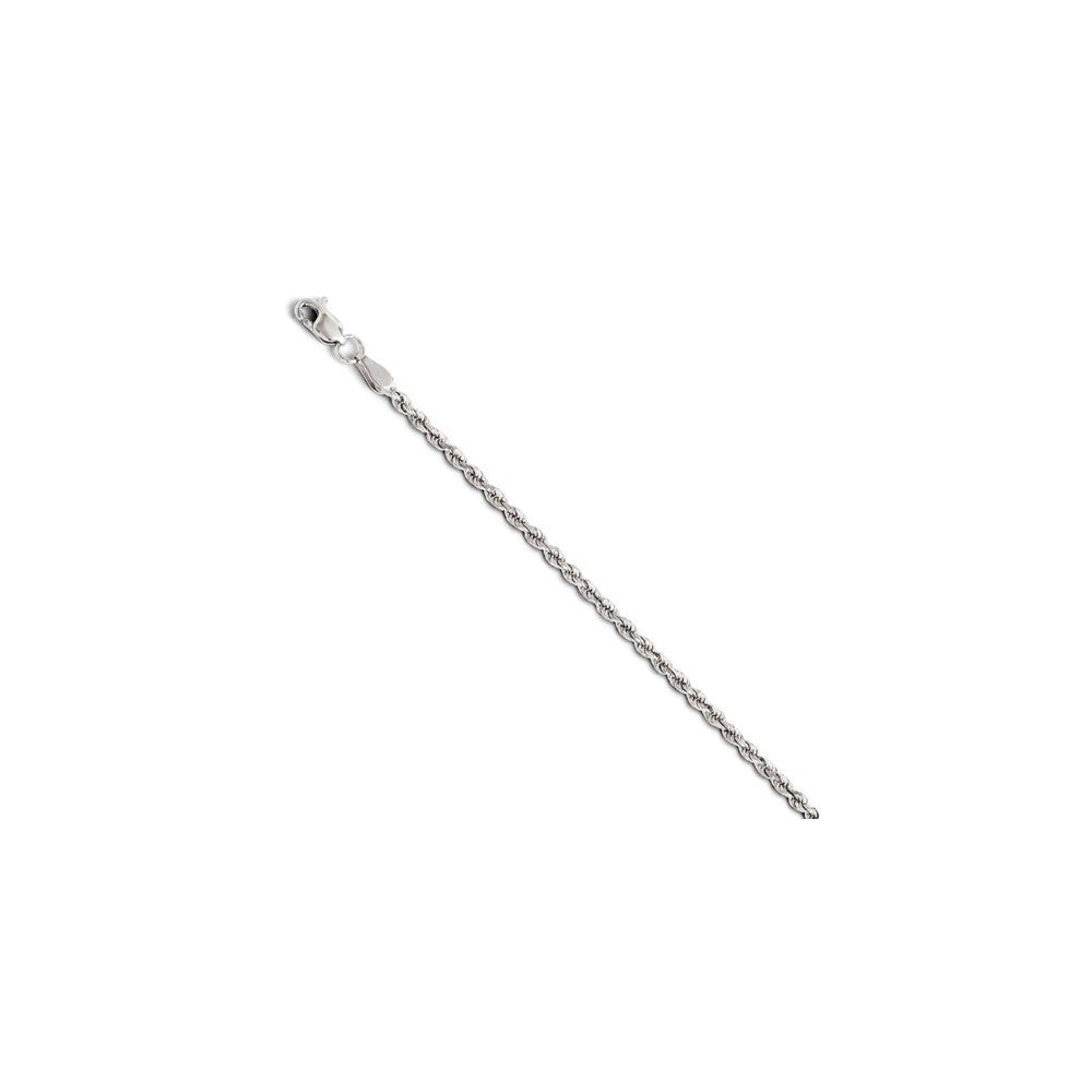 Leslies 14K White Gold 2mm Diamond Cut Rope Chain Necklace  Length 16'' inches