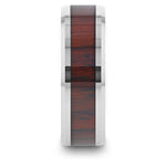 Load image into Gallery viewer, Mens Comfort Fit -Tungsten Carbide Wedding Ring - Rich Cocobolo Inlay Polished Beveled Edges - 8mm Wide - Style name: PRESLEY
