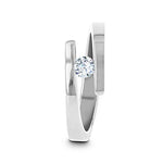 Load image into Gallery viewer, Polished Titanium Diamond Ring Comfort Fit Wedding Ring With Beveled Edges - ANNA Tension Set- Lifetime Warranty - 4mm wide
