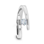 Load image into Gallery viewer, Polished Titanium Diamond Ring Comfort Fit Wedding Ring With Beveled Edges - ANNA Tension Set- Lifetime Warranty - 4mm wide
