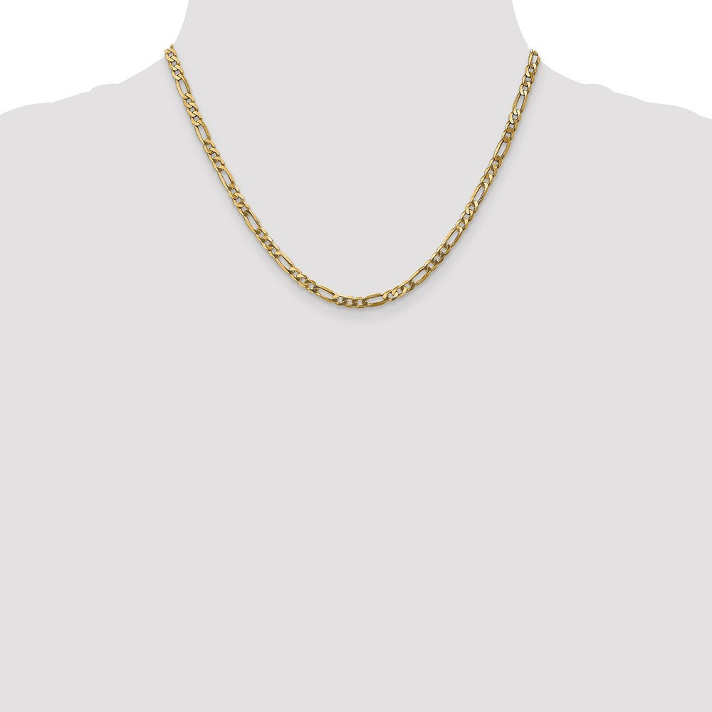 Leslies 14K Yellow Gold 4mm Flat Figaro Chain Necklace  Length 18'' inches