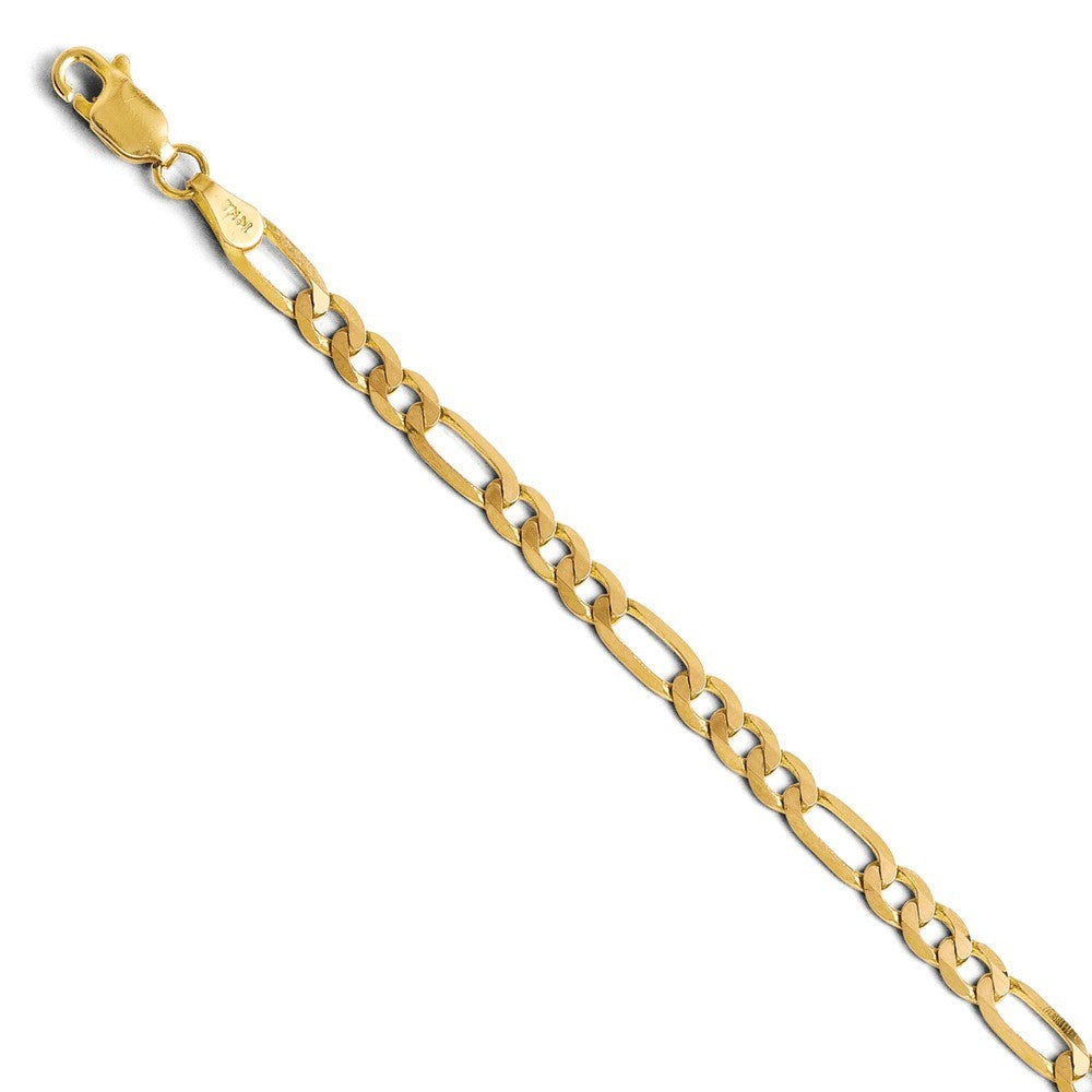 Leslies 14K Yellow Gold 4mm Flat Figaro Bracelet  Length 7'' inches