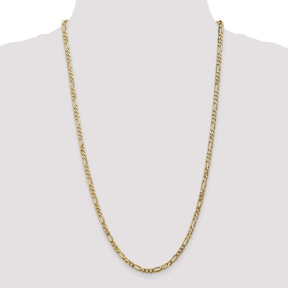 Leslies 14K Yellow Gold 4mm Flat Figaro Bracelet  Length 7'' inches