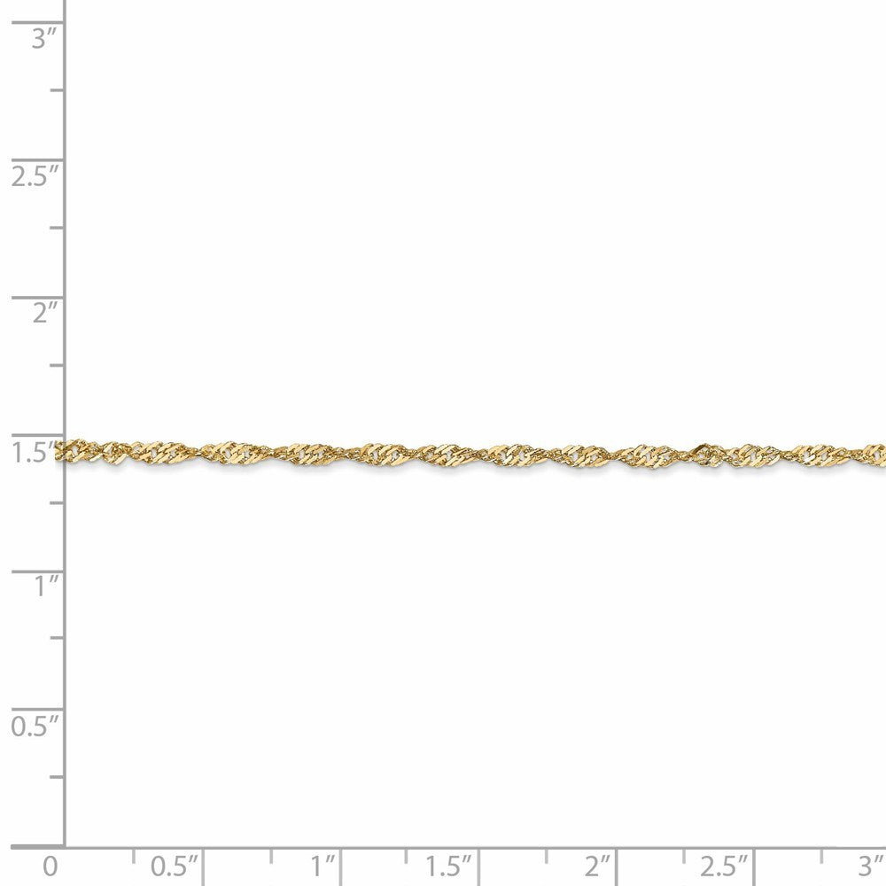 Leslies 14K Yellow Gold Singapore Chain Necklace  Length 16'' inches