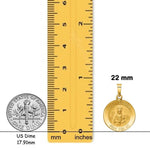 Load image into Gallery viewer, St. Barbara Round Medal Pendant made in 14K Gold in 2 sizes - with Chain Options
