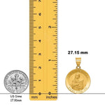 Load image into Gallery viewer, St. Cecilia Round Medal Pendant made in 14K Gold - with Chain Options
