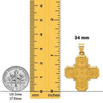 Load image into Gallery viewer, Four Way Catholic Medal Pendant 4-Way in Solid 14K Yellow or White Gold - I Am a Catholic - Please Call a Priest inscription
