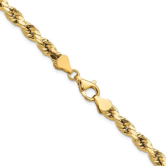 10K Gold Rope Chain Necklace and Bracelets Diamond-cut Design 1mm 2mm 3mm 4mm 5mm 6mm 7mm 8mm 9mm 10mm 12mm Men Women made in 10K Solid Gold
